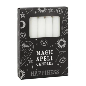 Magic Spell Candles - Happiness - White Spell Candles Pack of 12