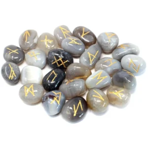Rune Stones, Elder Futhark Rune Stones - Choice Of Stones - Grey Agate