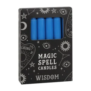 Magic Spell Candles - Wisdom - Dark Blue Spell Candles Pack of 12