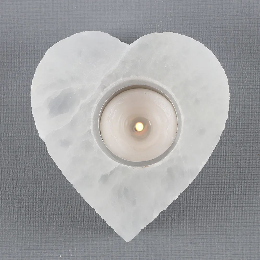 Selenite Heart Tealight Holder - Image 2