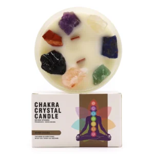 Chakra Candles - Large Chakra Crystal Candles - Seven Charkra