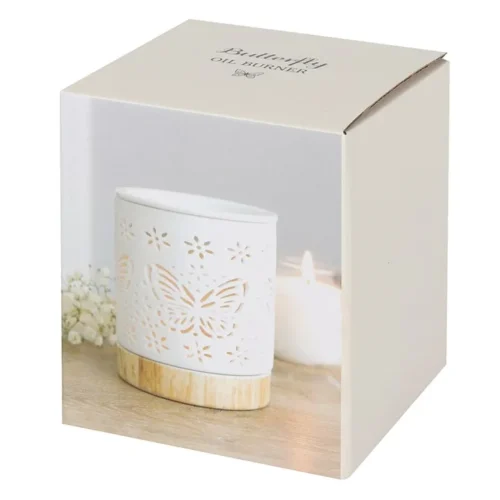 Matte Ceramic Butterfly Oil Burner - Image 3