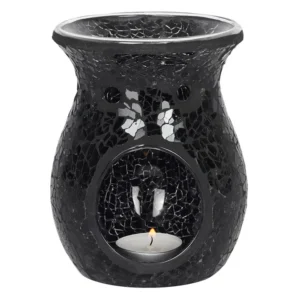 Large Black Crackle Oil Burner