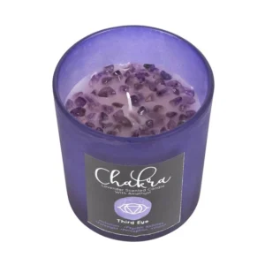 Chakra Crystal Chip Candles - Third Eye - Lavender