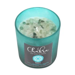 Chakra Crystal Chip Candles - Heart - Mint