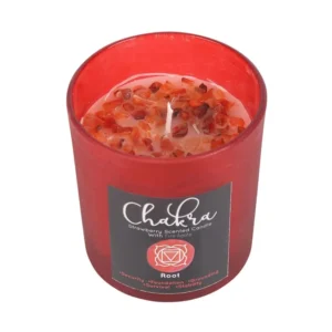 Chakra Crystal Chip Candles - Root - Strawberry