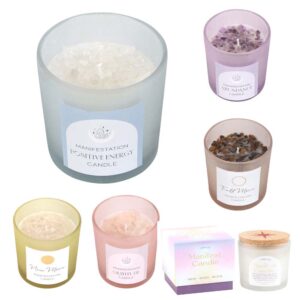 Manifestation Candles With Crystal Chips