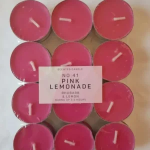 Pack of 24 Scented Tea Lights Various Fragrances - Pink Lemonade - Scented Tea Lights 24 Pack