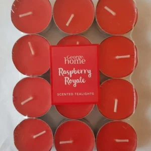 Pack of 24 Scented Tea Lights Various Fragrances - Raspberry Royale - Scented Tea Lights 24 Pack
