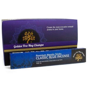 Premium Golden Tree Nag Champa Incense Sticks 12 Box Pack - Classic Blue - Golden Tree Nag Champa 12 Packs