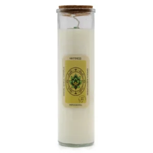 Soy Wax Magic Spell Candle With Gemstones - Happiness