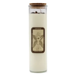 Soy Wax Magic Spell Candle With Gemstones - Confidence