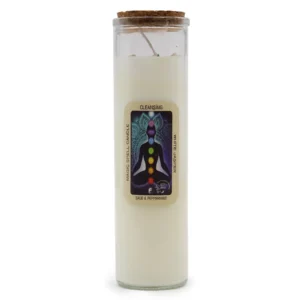Soy Wax Magic Spell Candle With Gemstones - Cleansing