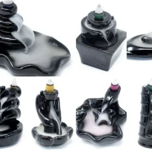 Ceramic Backflow Incense Burners - FREE BOX OF DHOOP CONES