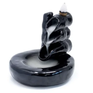 Ceramic Backflow Incense Burners - FREE BOX OF DHOOP CONES - Bamboo & Pool - Backflow Incense Burner