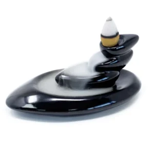 Ceramic Backflow Incense Burners - FREE BOX OF DHOOP CONES - Small Pebbles - Backflow Incense Burner