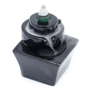 Ceramic Backflow Incense Burners - FREE BOX OF DHOOP CONES - Round To Square - Backflow Incense Burner