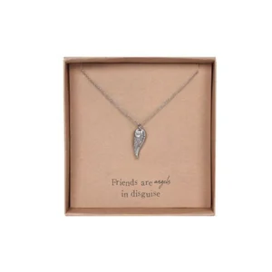 Guardian Angel Wings Feather Necklace In Gift Box Mum Friend Feathers - Friends are angels in disguise