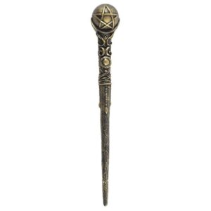 Mystical Magic Wands - Pagan Wands - Wiccan Wands - Bronze Pentagram Wand 24cm