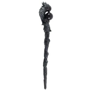 Mystical Magic Wands - Pagan Wands - Wiccan Wands - Dark Raven Wand 24cm