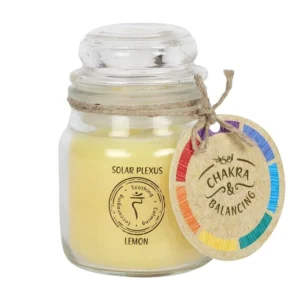 9cm Chakra Scented Candle Small Jar - Solar Plex. Chak. Scented Candle Small Jar - Lemon