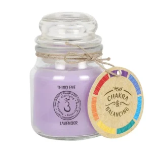 9cm Chakra Scented Candle Small Jar - Third Eye Chak. Scent. Candle Small Jar - Lavender