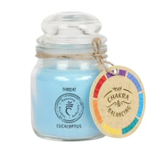 9cm Chakra Scented Candle Small Jar - Throa. Chakr. Scent. Candle Small Jar - Eucalyptus