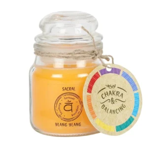 9cm Chakra Scented Candle Small Jar - Sacr. Chak. Scented Candle Small Jar - Ylang Ylang