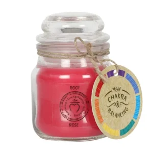 9cm Chakra Scented Candle Small Jar - Root Chakra Scented Candle Small Jar - Rose