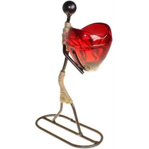 Romantic Candle Holder with Tealight Girl Gives Heart